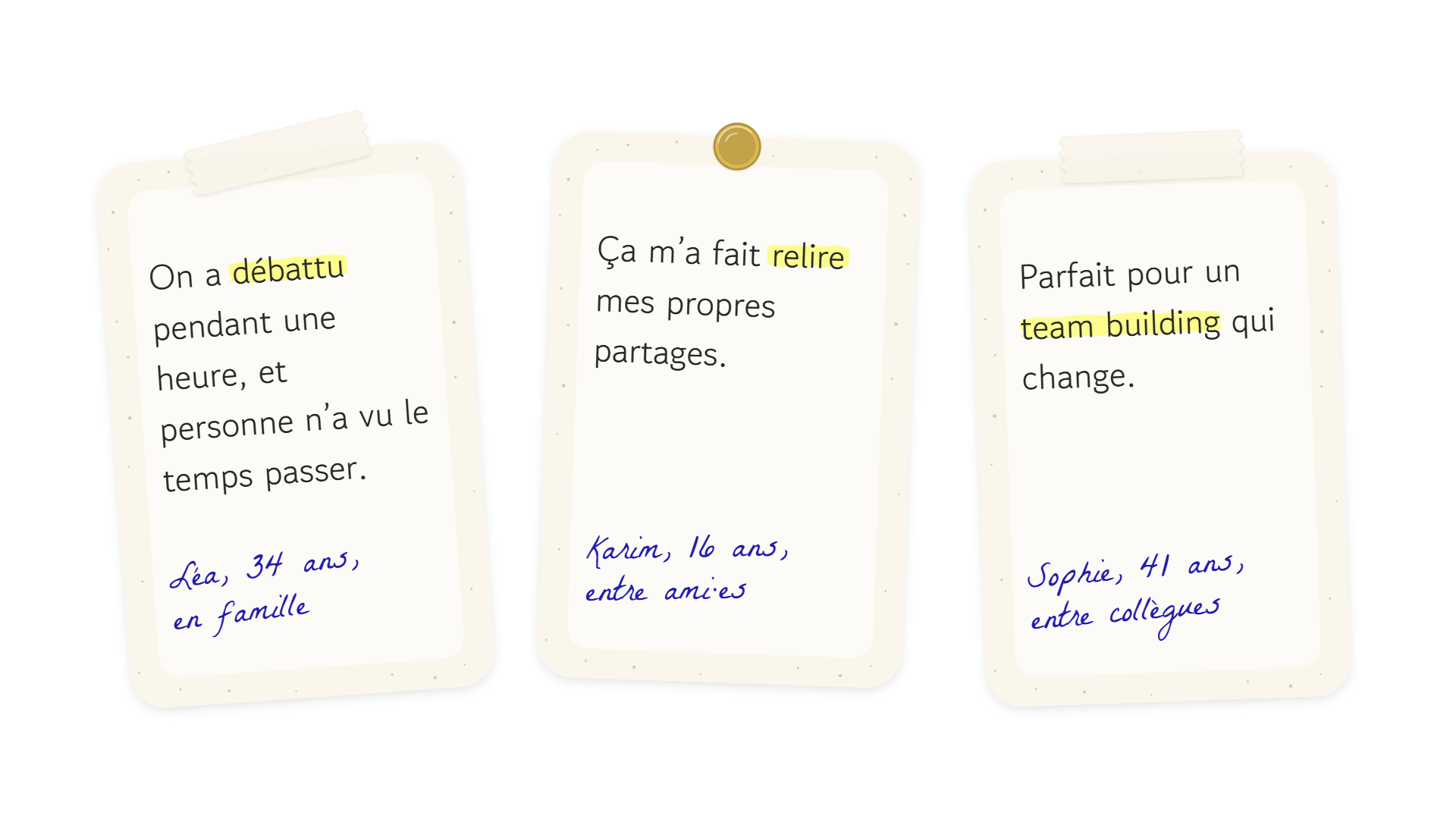 “On a débattu pendant une heure, et personne n’a vu le temps passer.” Léa, 34 ans, en famille.